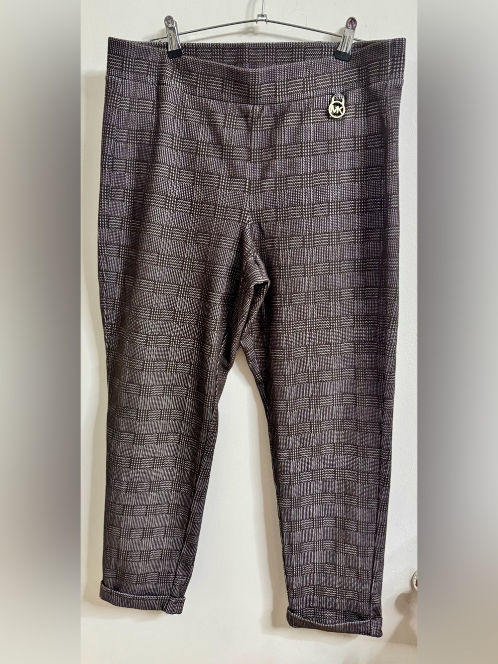 MICHAEL Michael Kors Brown Plaid Straight-Leg Pants